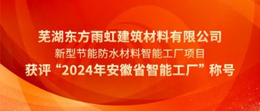 芜湖东方雨虹获评“2024年安徽省智能工厂”称号(图1)