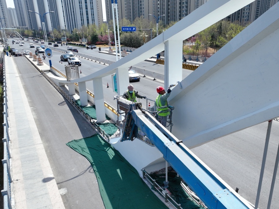 桥体涂装已完成！陈口路徒骇河大桥即将焕新升级(图1)