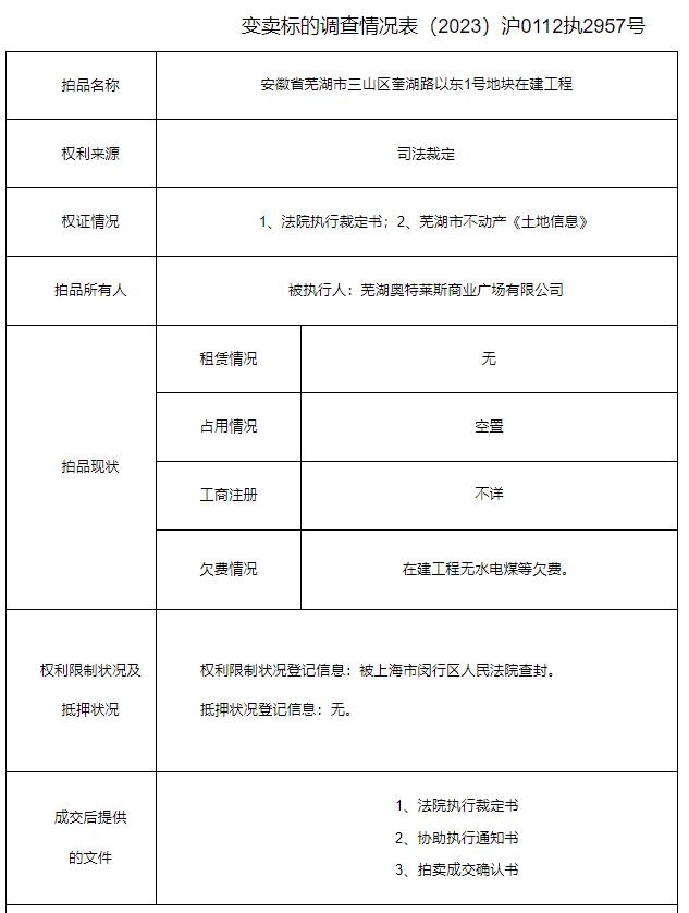 苦等十余年！低于评估价165亿！芜湖一知名“烂尾项目”遭变卖！(图3)