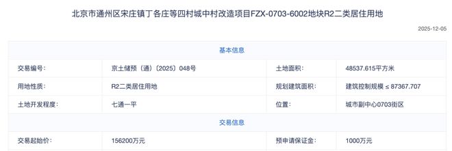 2026年北京首场土拍竟然是它！(图1)